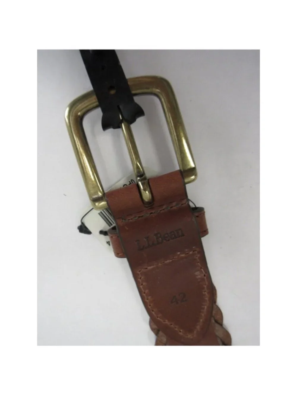 LL Bean Belt 42 Essential Genuine Leather Braided Deadstock NEW